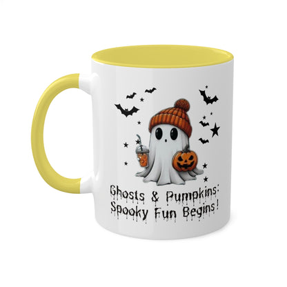 Halloween Ghost Comfort Colorful 11oz Mug , Cute Ghost Mug, Halloween Mug, Cute Fall Mug, Spooky Season Mug, Gift For Halloween