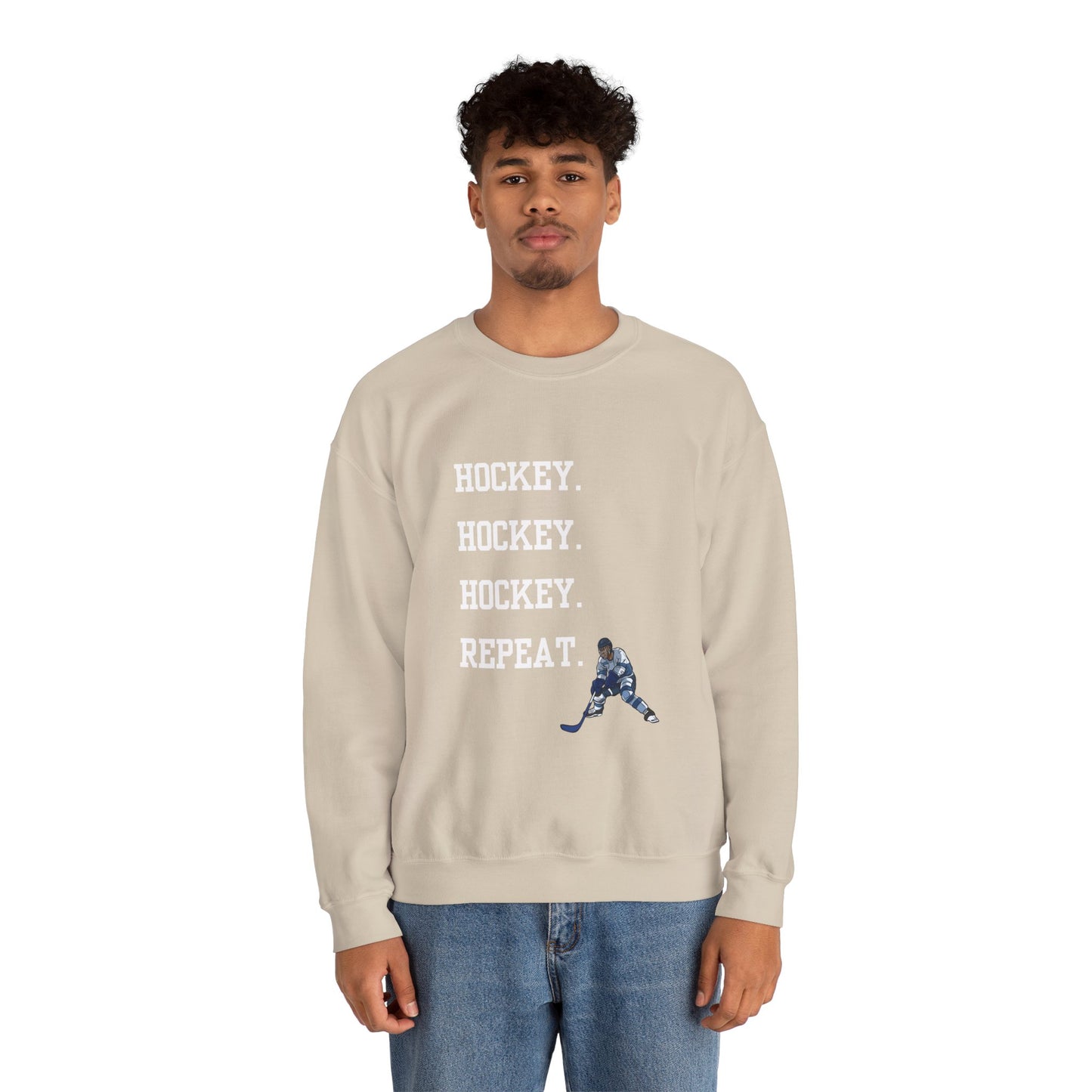 Hockey on Repeat Unisex Crewneck Sweatshirt