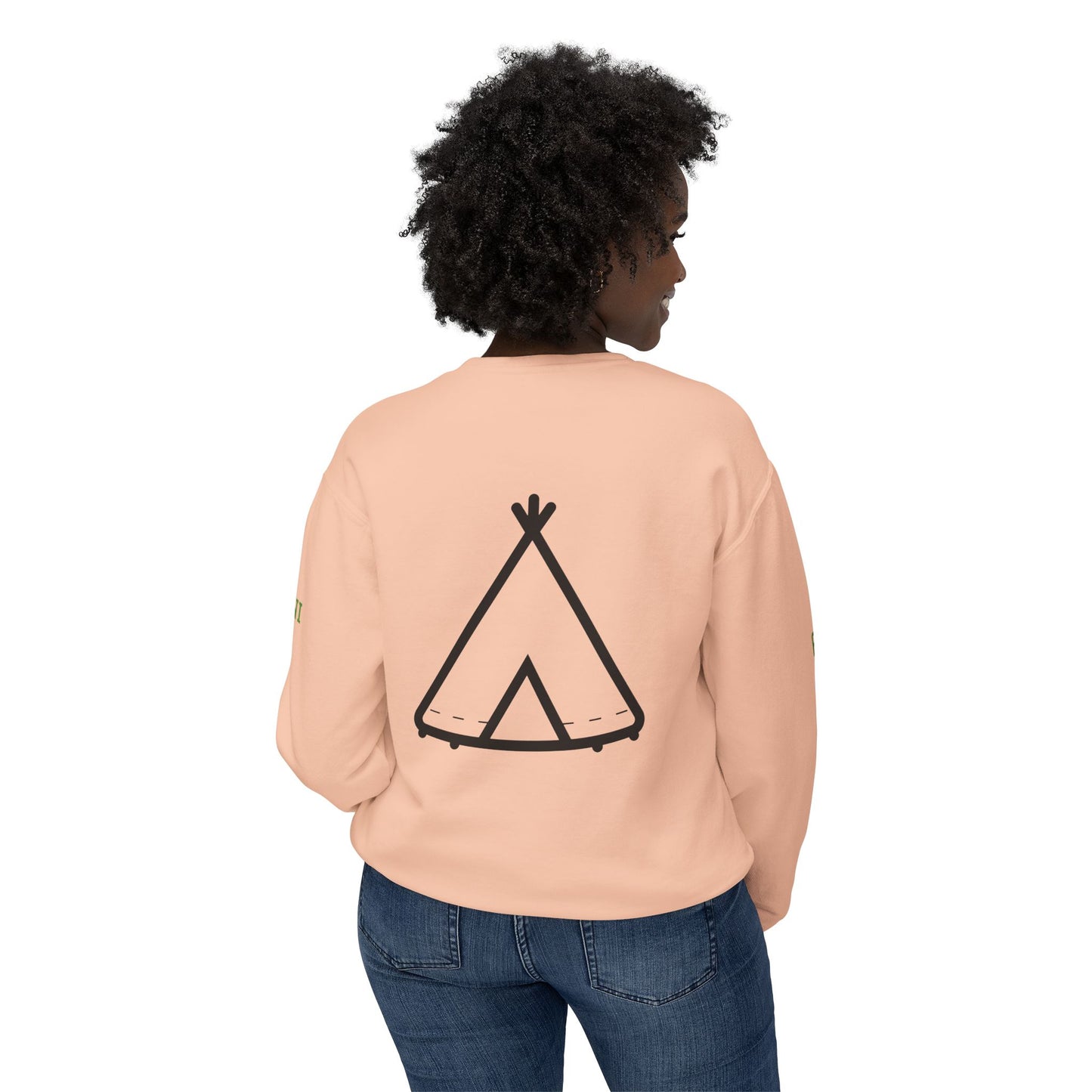 Trinity Souvenir Crewneck Sweatshirt — Dove Logo & Teepee Back Graphic