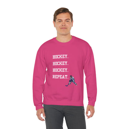 Hockey on Repeat Unisex Crewneck Sweatshirt