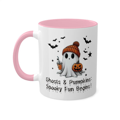 Halloween Ghost Comfort Colorful 11oz Mug , Cute Ghost Mug, Halloween Mug, Cute Fall Mug, Spooky Season Mug, Gift For Halloween