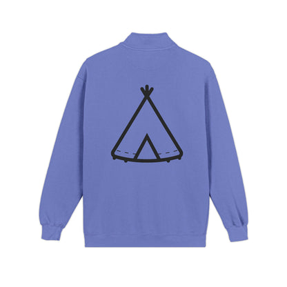 Quarter-Zip Sweatshirt — Trinity Camp Teepee Logo (Embroidered Front, Large Teepee Back)