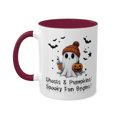 Halloween Ghost Comfort Colorful 11oz Mug , Cute Ghost Mug, Halloween Mug, Cute Fall Mug, Spooky Season Mug, Gift For Halloween