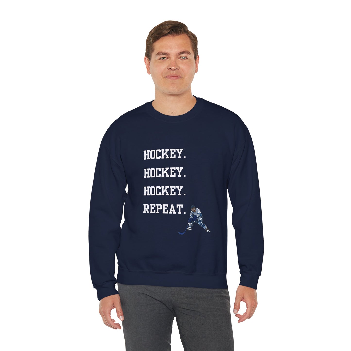 Hockey on Repeat Unisex Crewneck Sweatshirt