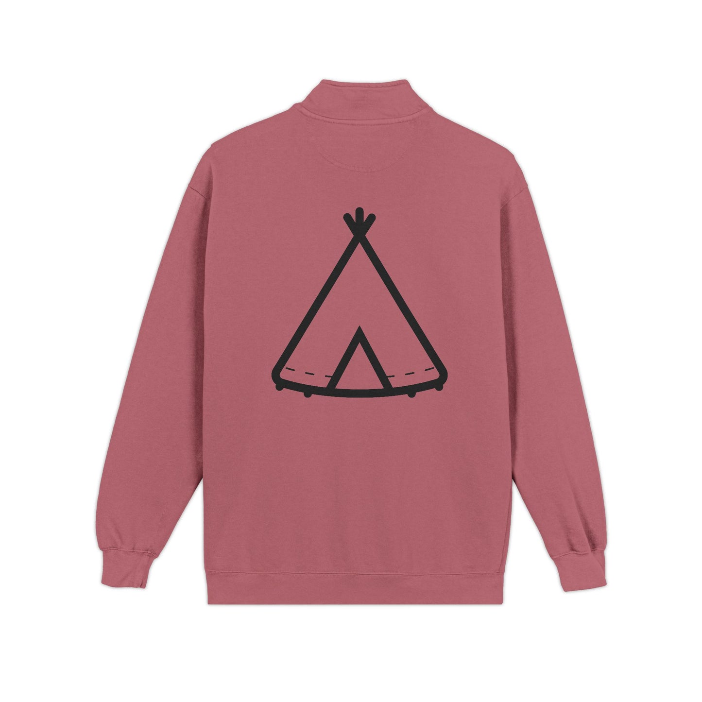 Quarter-Zip Sweatshirt — Trinity Camp Teepee Logo (Embroidered Front, Large Teepee Back)