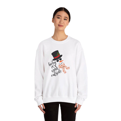 Snowy Winter Charm Waffle Sweatshirt - Soft, Casual, Long Sleeve Crew Neck Design, Letter Print, Unisex Cozy Clothing for Everyday Wear
