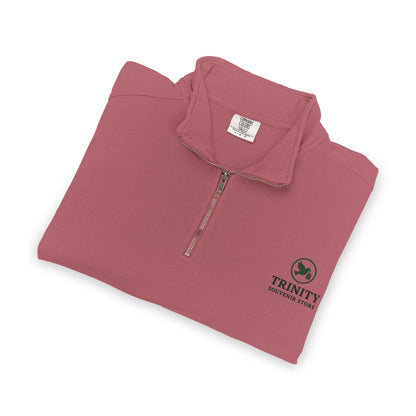Quarter-Zip Sweatshirt — Trinity Camp Teepee Logo (Embroidered Front, Large Teepee Back)