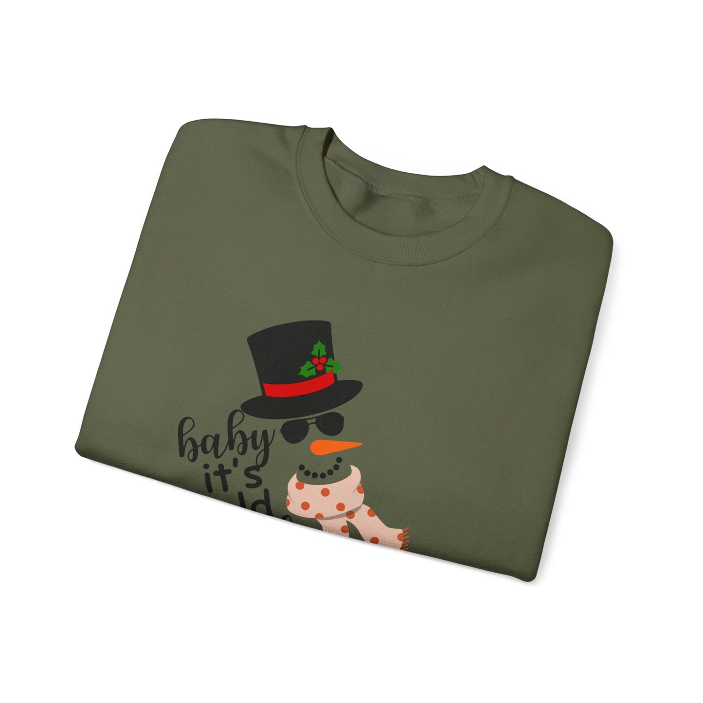 Snowy Winter Charm Waffle Sweatshirt - Soft, Casual, Long Sleeve Crew Neck Design, Letter Print, Unisex Cozy Clothing for Everyday Wear