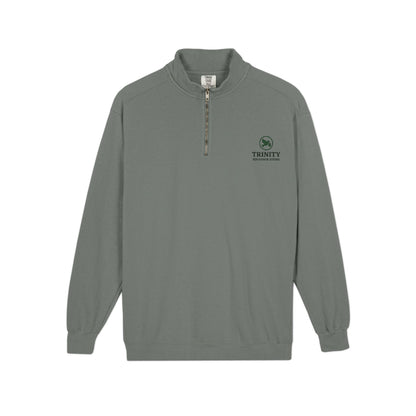 Quarter-Zip Sweatshirt — Trinity Camp Teepee Logo (Embroidered Front, Large Teepee Back)