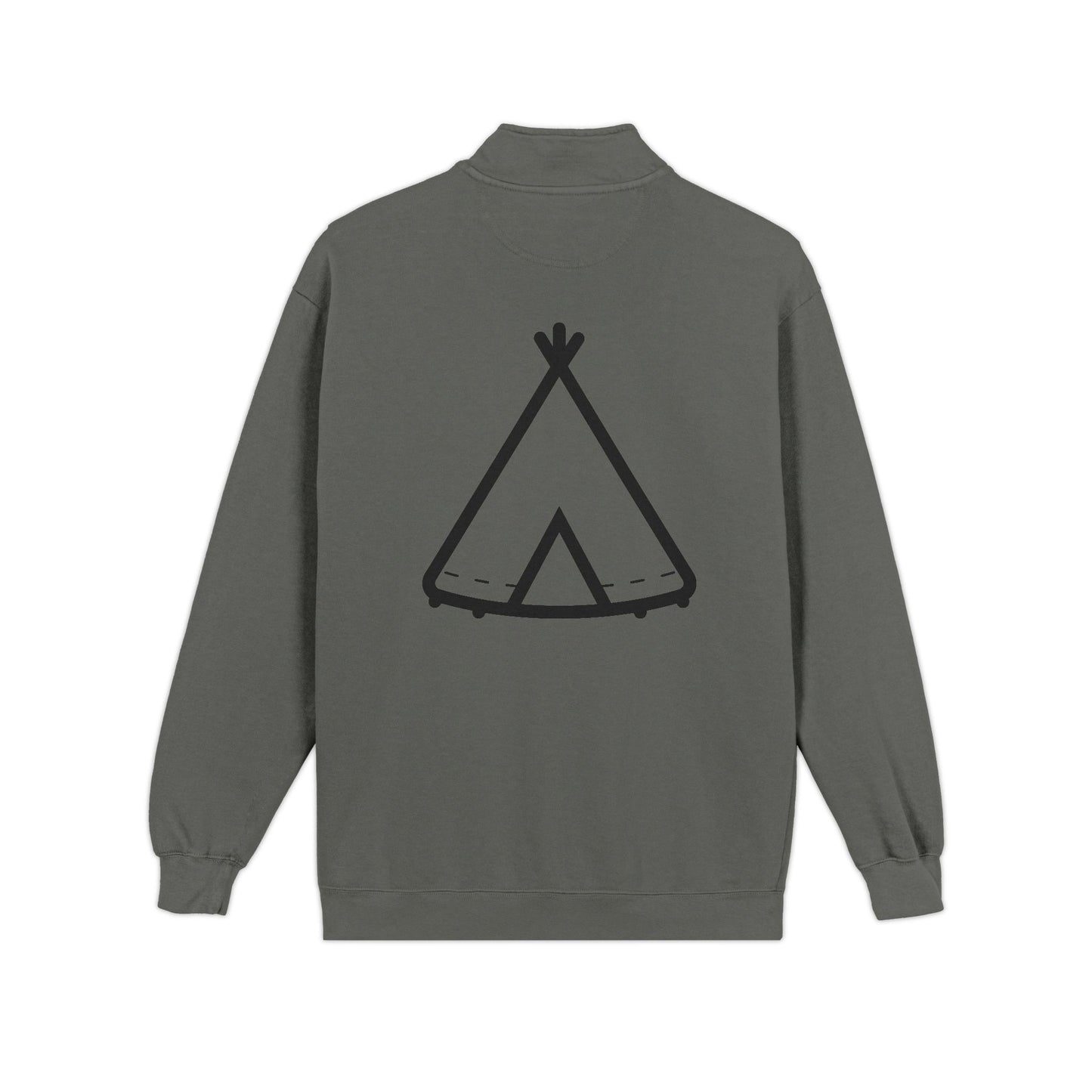 Quarter-Zip Sweatshirt — Trinity Camp Teepee Logo (Embroidered Front, Large Teepee Back)