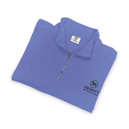 Quarter-Zip Sweatshirt — Trinity Camp Teepee Logo (Embroidered Front, Large Teepee Back)