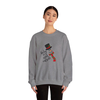 Snowy Winter Charm Waffle Sweatshirt - Soft, Casual, Long Sleeve Crew Neck Design, Letter Print, Unisex Cozy Clothing for Everyday Wear Sweatshirt