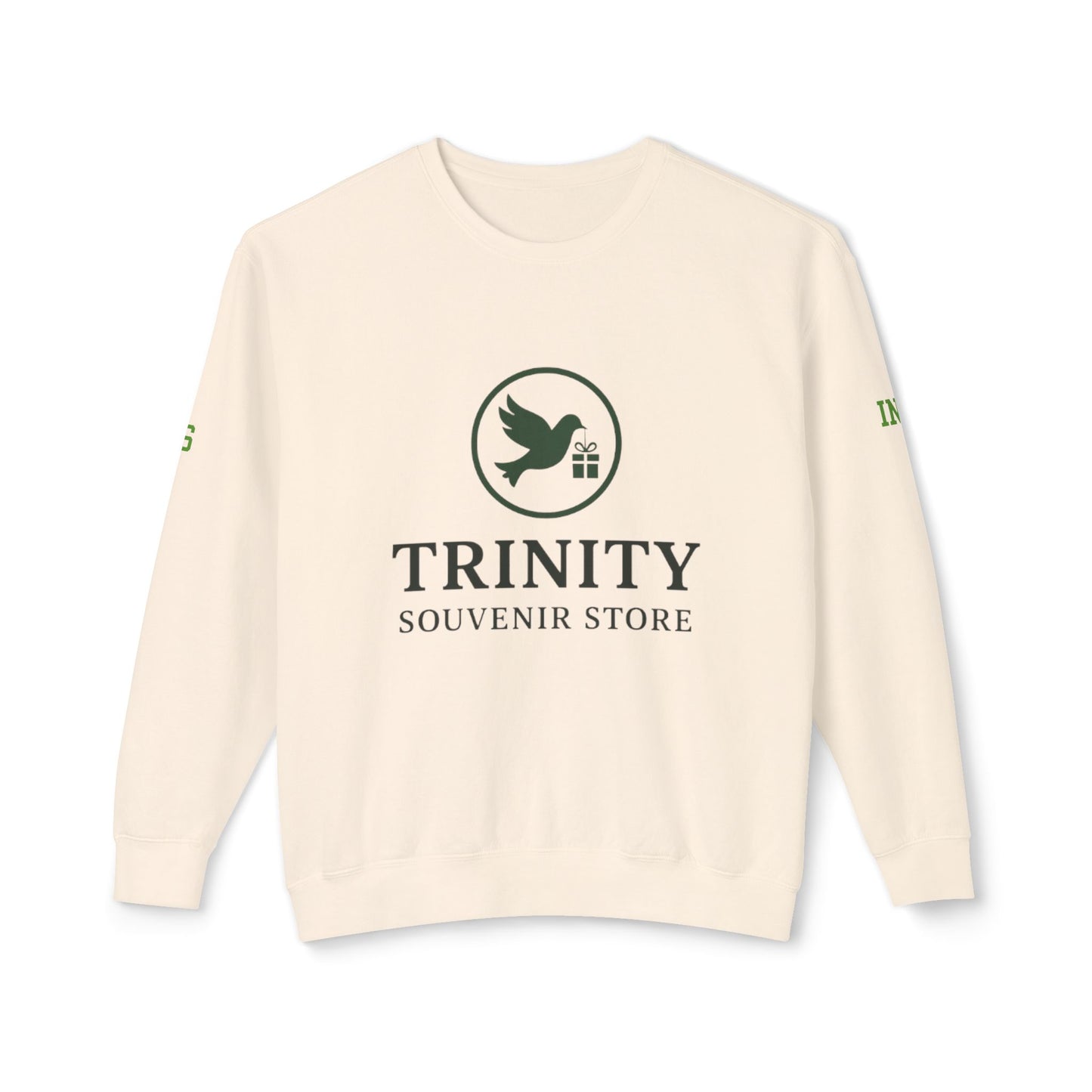 Trinity Souvenir Crewneck Sweatshirt — Dove Logo & Teepee Back Graphic