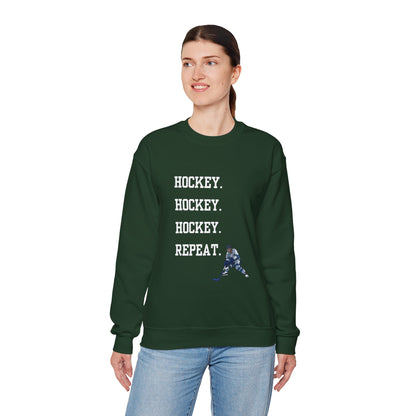 Hockey on Repeat Unisex Crewneck Sweatshirt