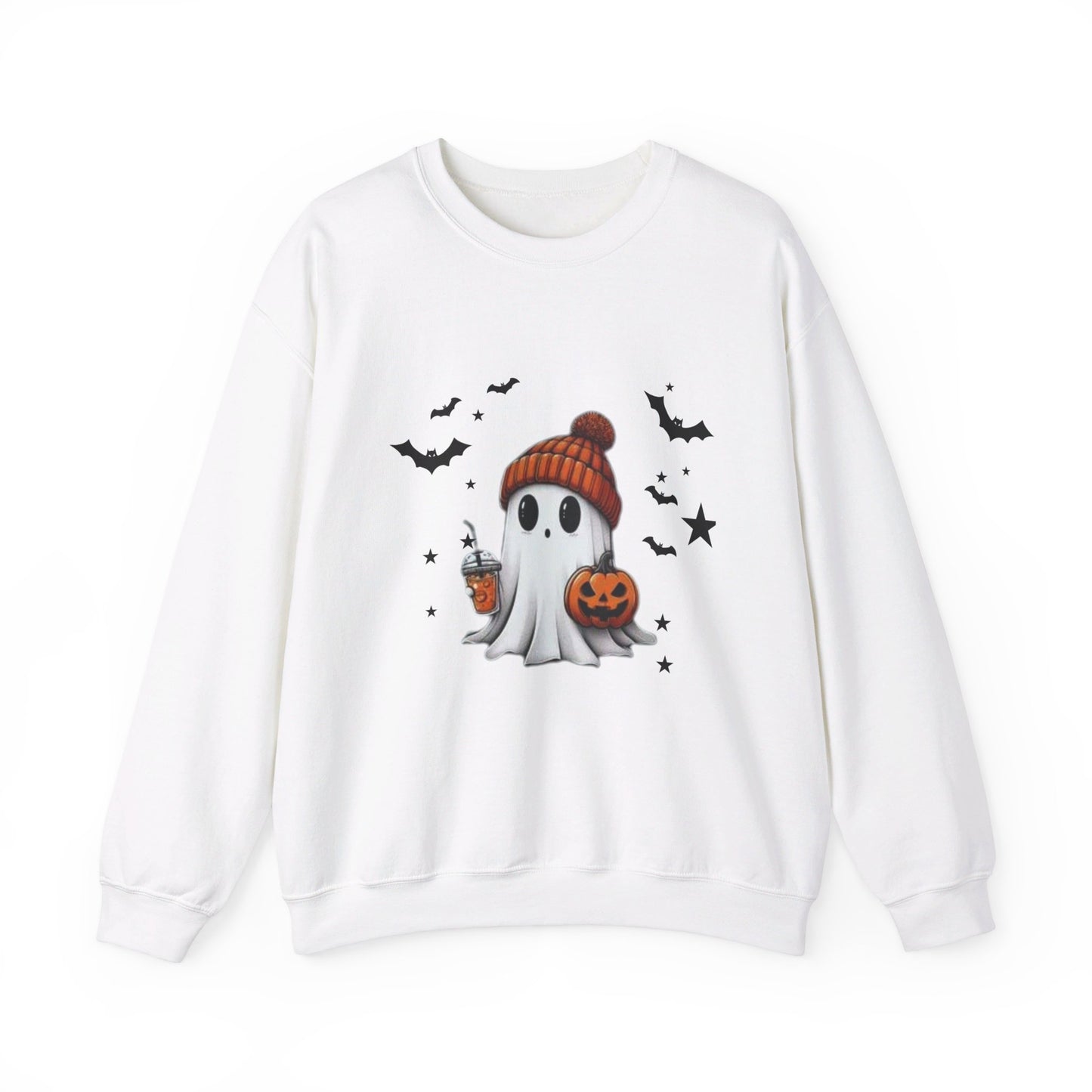 Unisex Heavy Blend™ Crewneck Sweatshirt Halloween Ghost Comfort Colors Shirt, Cute Ghost Shirt, Women's Halloween Shirt, Cute Fall Shirt, Spooky Season Shirt, Gift For Halloween