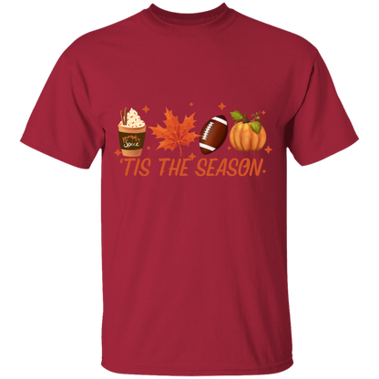 Tis the Season Youth T-Shirt, Fall Coffee Shirt, Hot Coffee Shirt, Fall Shirt, Pumpkin Latte Drink, Thanksgiving, Pumpkin Spice Shirt