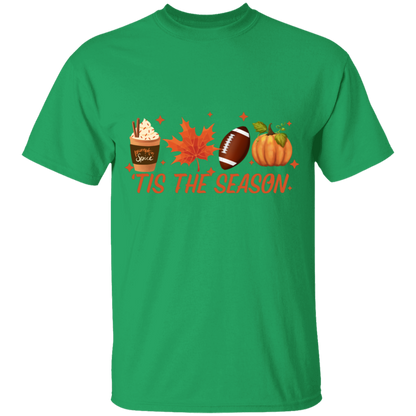 Tis the Season Youth T-Shirt, Fall Coffee Shirt, Hot Coffee Shirt, Fall Shirt, Pumpkin Latte Drink, Thanksgiving, Pumpkin Spice Shirt