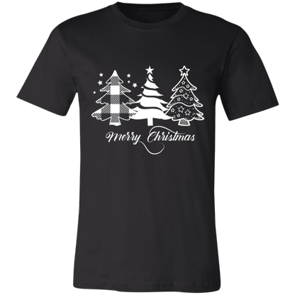 Festive Christmas Tree Print T-shirt - Relaxed Fit and Sweat Shirt,  Crew Neck, Soft Top - Unisex Casual Holiday Wear for Christmas Parties and Daily Use