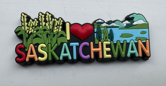 3D PVC Tourism Souvenir Fridge Magnet, High Quality "I love Saskatchewan" 3D Fridge Magnets