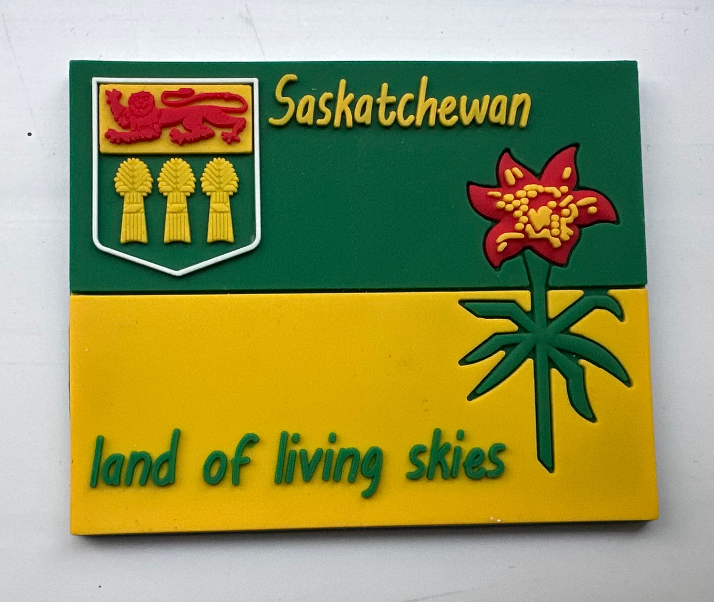 3D PVC Tourism Souvenir Fridge Magnet, High Quality "Saskatchewan Flag" 3D Fridge Magnets