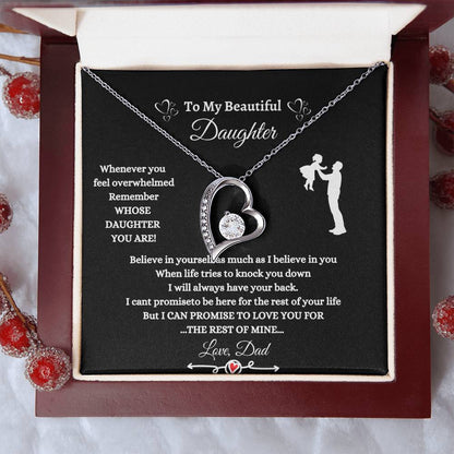 To My Beautiful Daughter/I Believe in You/ Forever Love Necklace