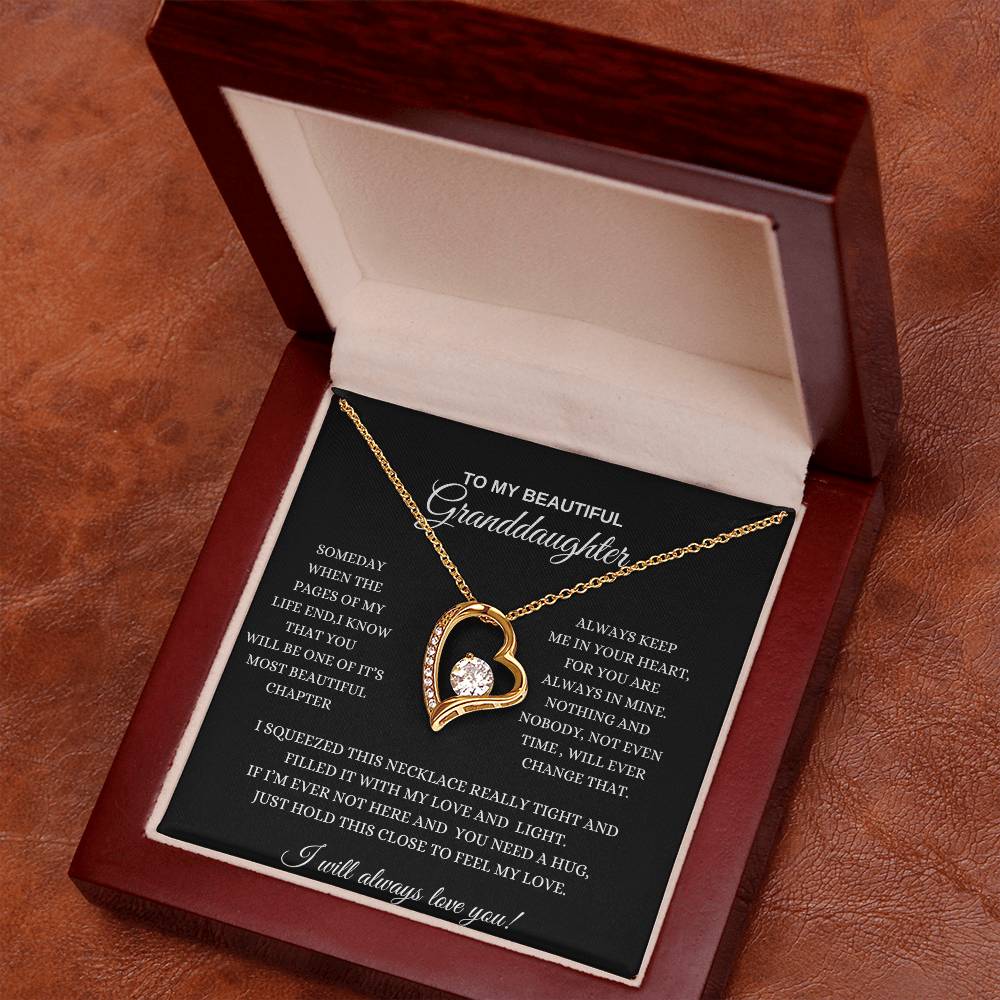 To My Beautiful Granddaughter / I Will Always Love You / Forever Love Necklace