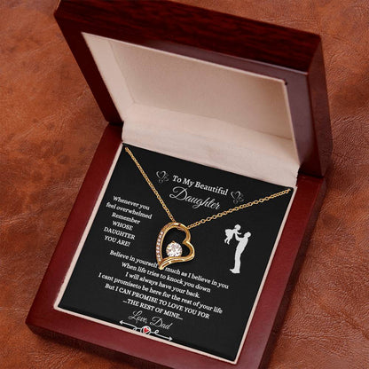 To My Beautiful Daughter/I Believe in You/ Forever Love Necklace