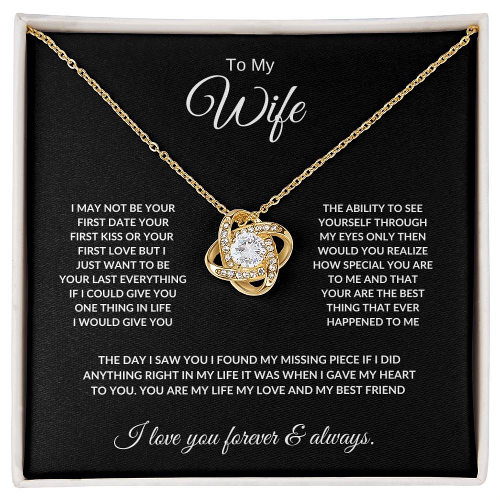 Wife Love knot necklace/ Christmas gift/ Wedding gift.