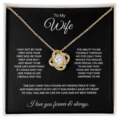 Wife Love knot necklace/ Christmas gift/ Wedding gift.