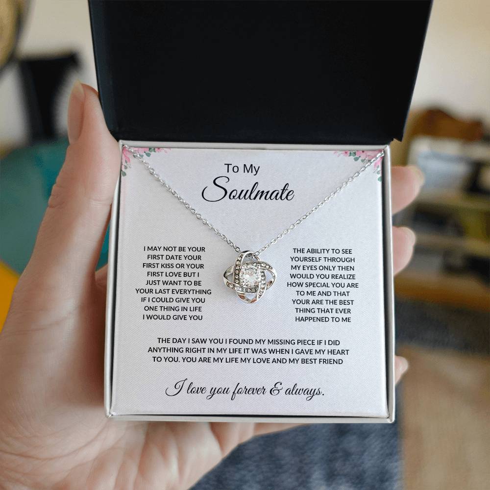 To My Soulmate /  Love knot necklace