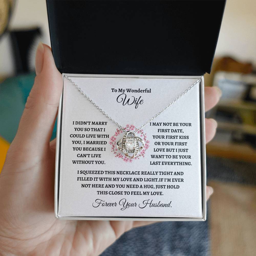 To My Wonderful Wife / Love Knot Necklace