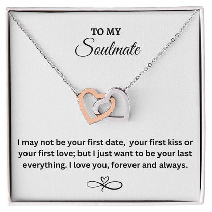 To my Soulmate/ Interlocking Hearts Necklace