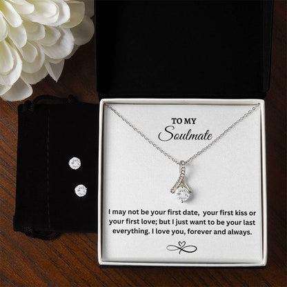 To my Soulmate/ Alluring Beauty Necklace and Cubic Zirconia Earring Set