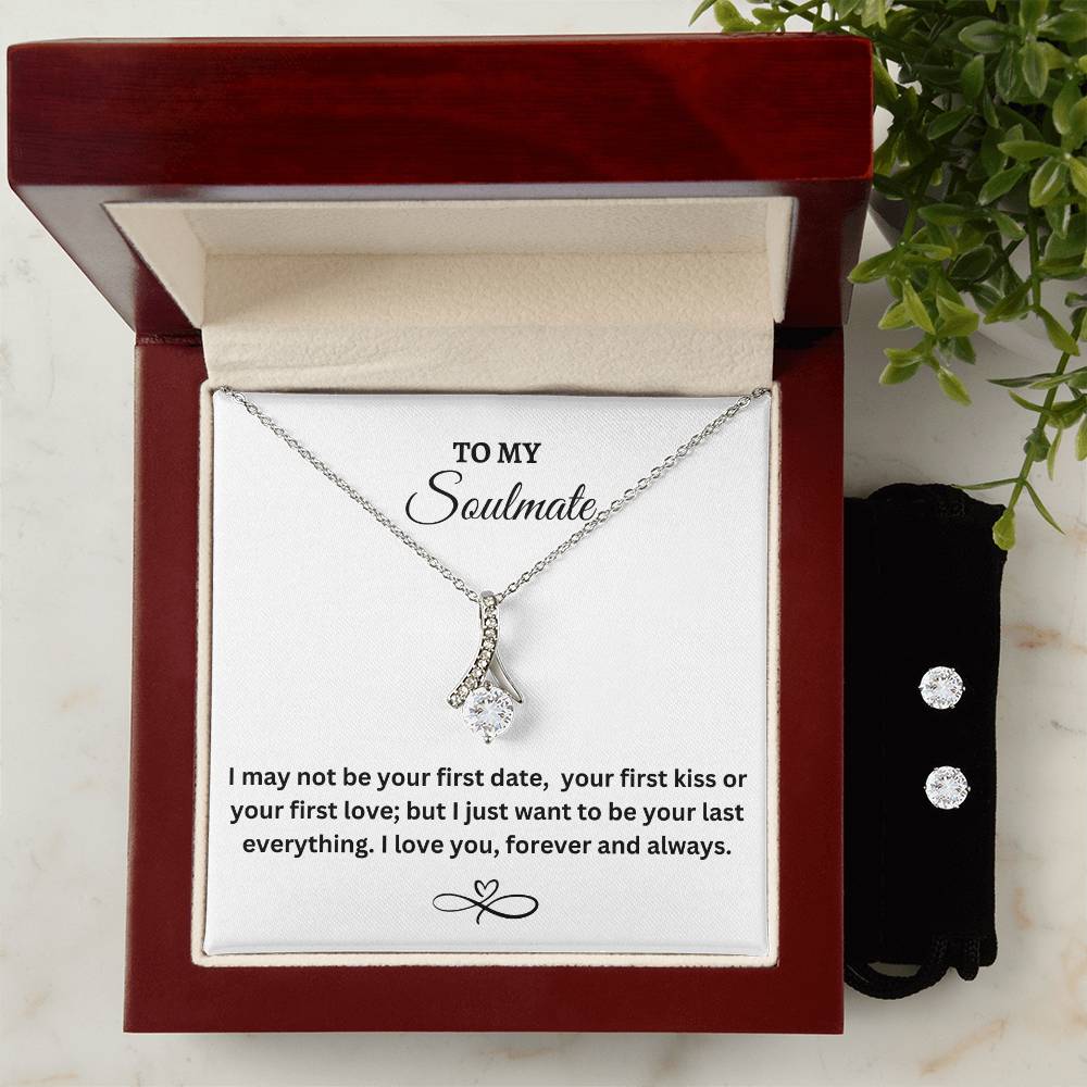 To my Soulmate/ Alluring Beauty Necklace and Cubic Zirconia Earring Set