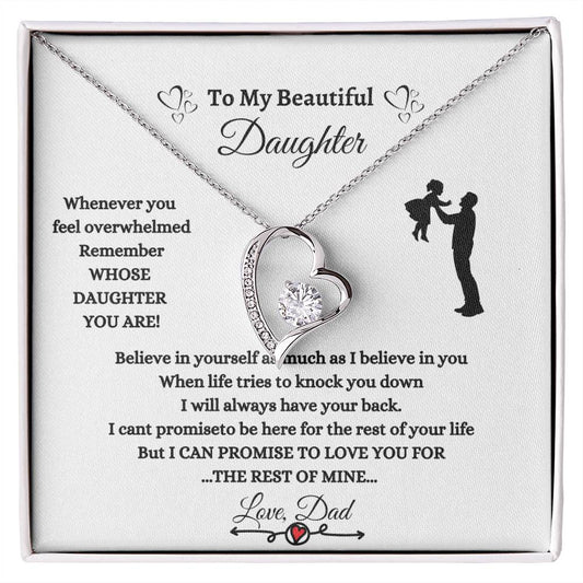 To My Beautiful Daughter/I Believe in You/Forever Love Necklace