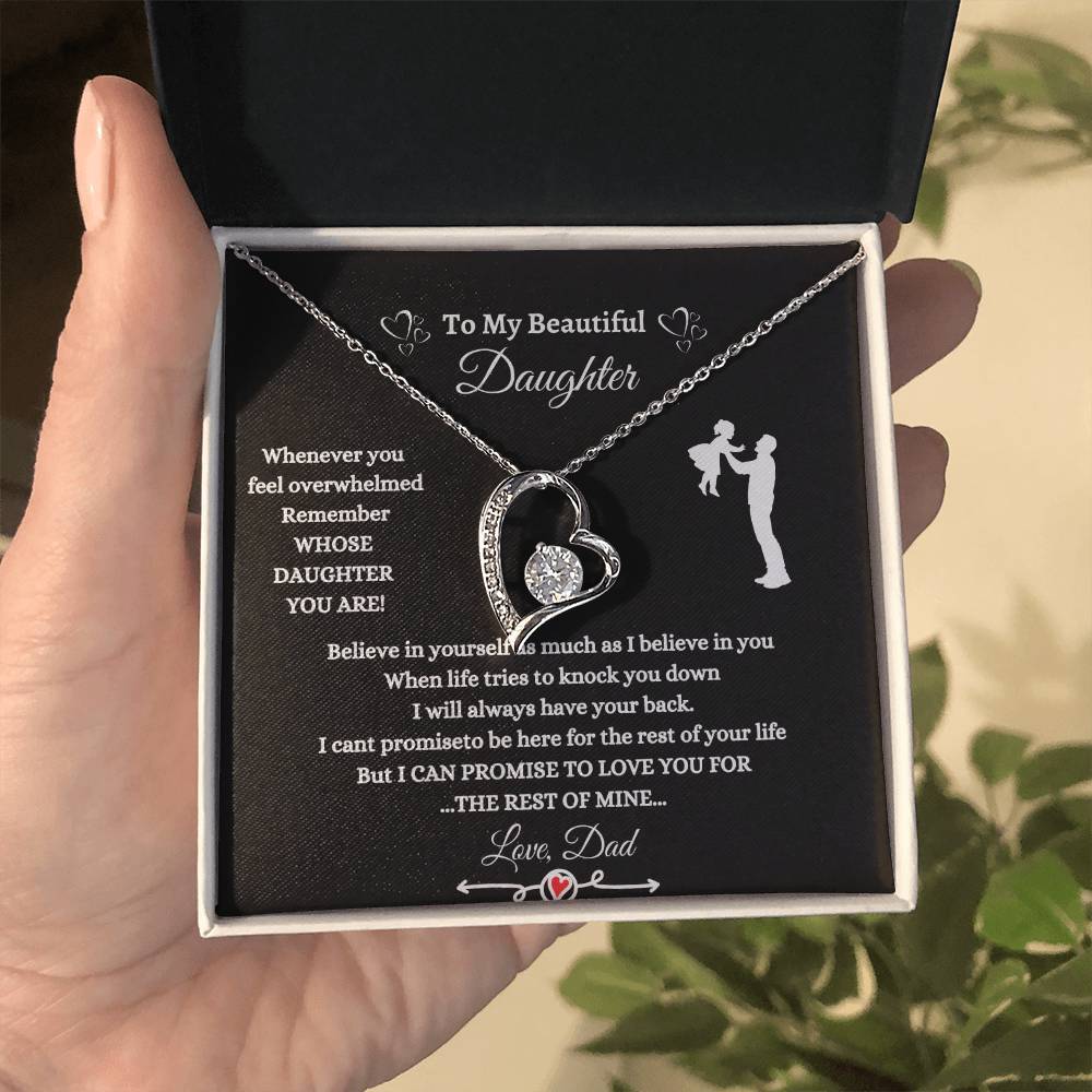 To My Beautiful Daughter/I Believe in You/ Forever Love Necklace