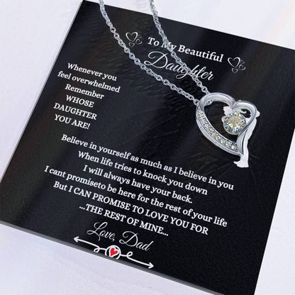 To My Beautiful Daughter/I Believe in You/ Forever Love Necklace