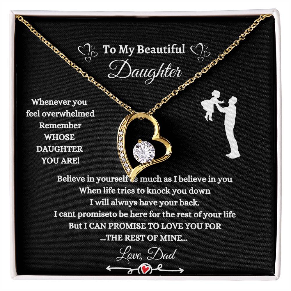 To My Beautiful Daughter/I Believe in You/ Forever Love Necklace