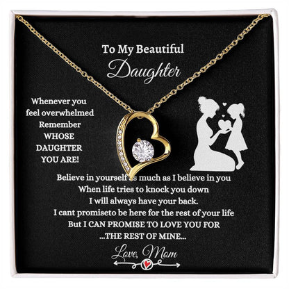 To My Beautiful Daughter/I Believe in You/ Forever Love Necklace