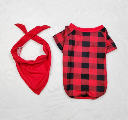 Merry Christmas Reindeer Black and Red Plaid Family Pajama Sets